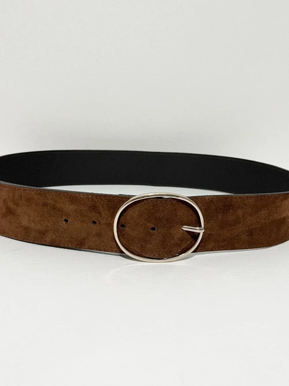 Artisan Italy Made Leather Suede Belt 95/38 Brown Western Boho Old Money